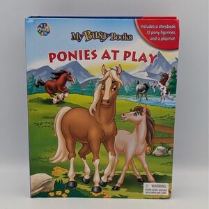 Phidal My Busy Books Ponies at Play Storybook 8 Figurines and Playmat Set Kids